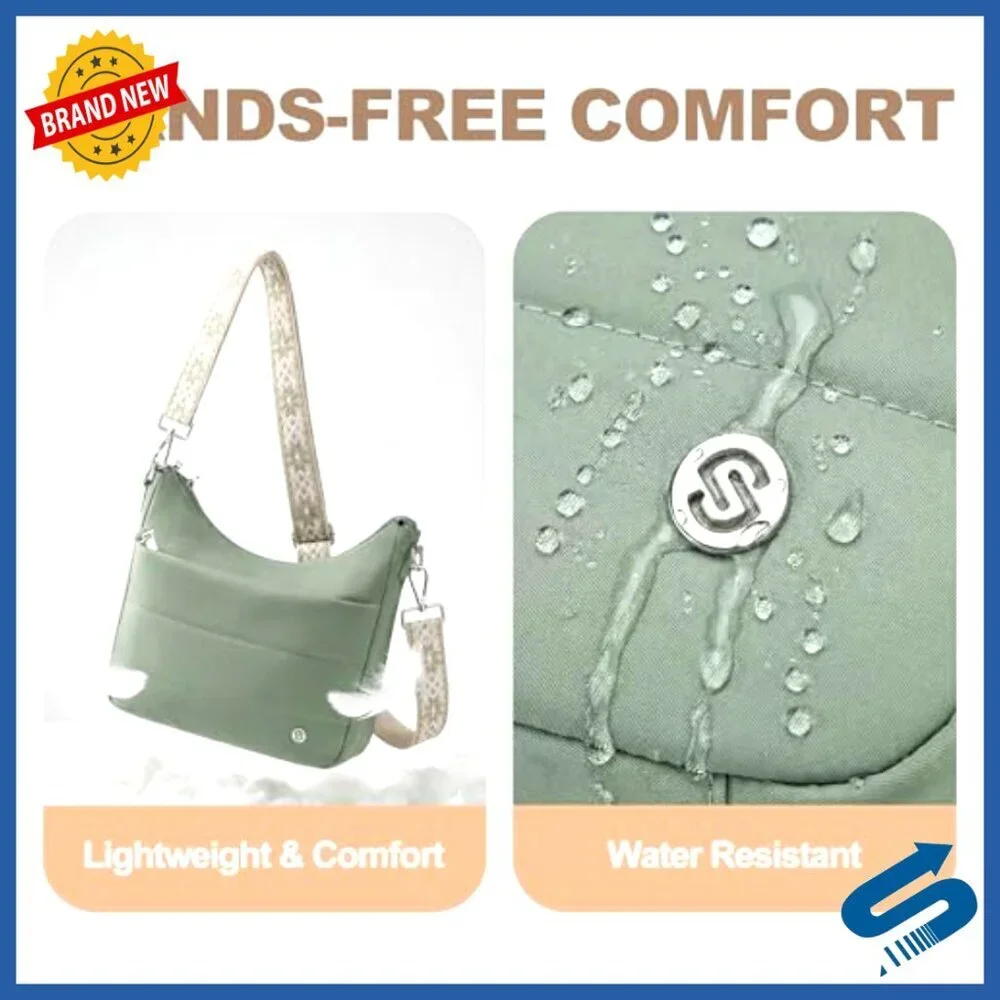 Quilted Puffer Crossbody Bag with RFID Blocking & Built-in Wallet
